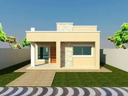 Casa moderna con terminado en piedra